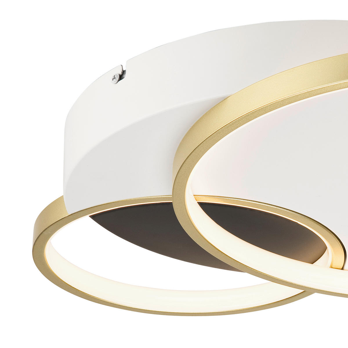 Lamkur LED-Deckenleuchte BENITO 50973 gold weiß Stahl PVC H/L: ca. 7x57 cm 3 Brennstellen Benito - gold/weiß (57,00cm) - Lamkur