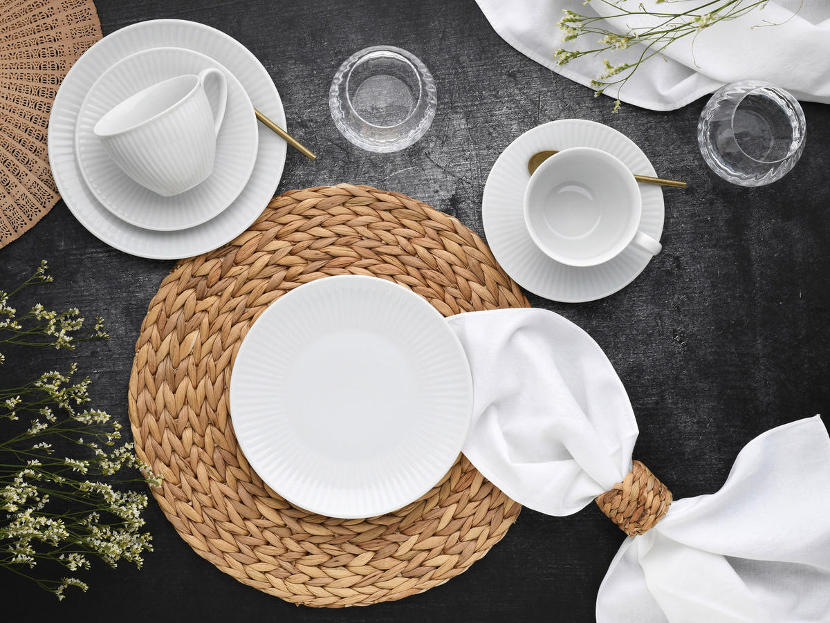 CreaTable Kaffeeservice Valencia weiß Porzellan 18 tlg. Valencia - weiß - CreaTable
