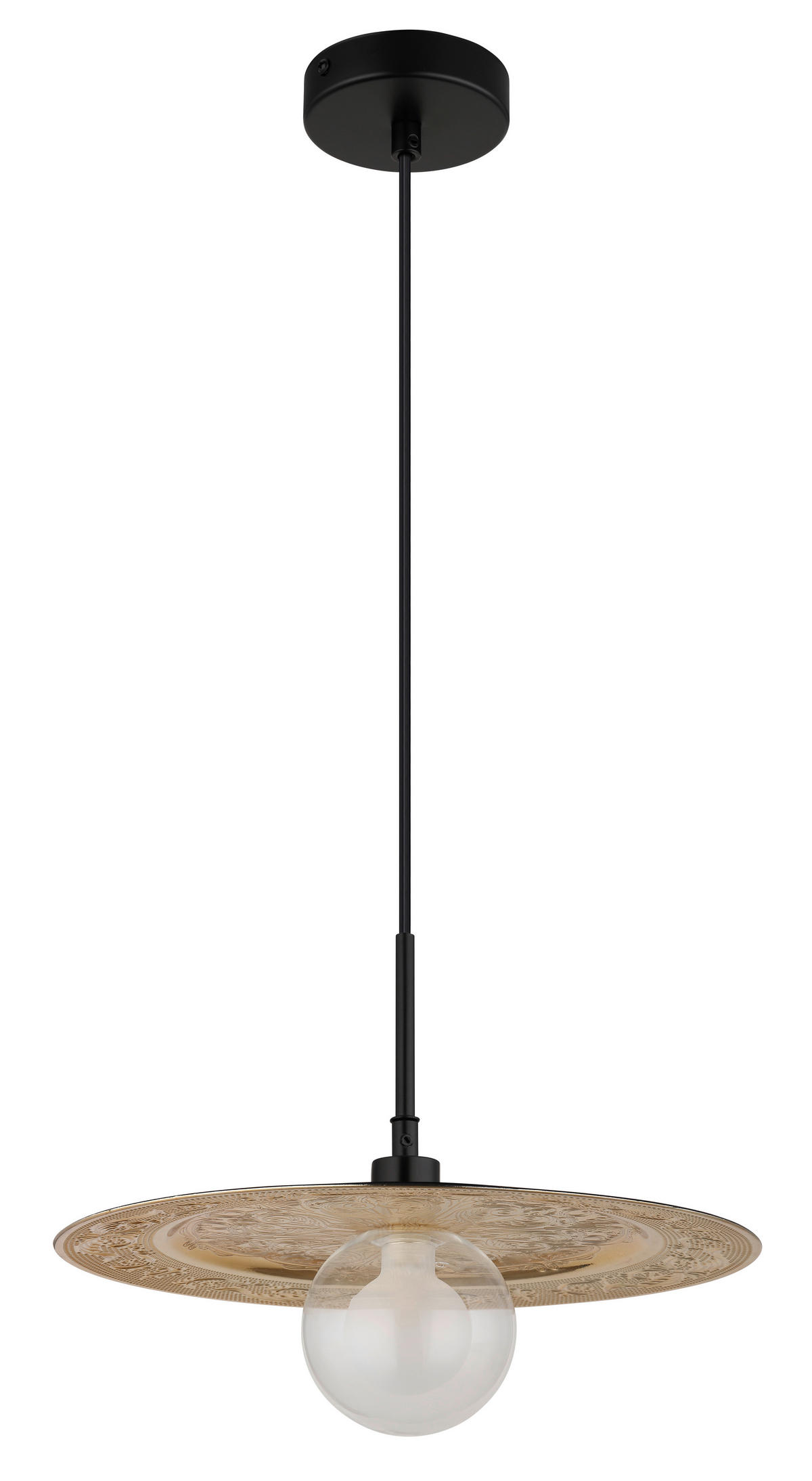 GLOBO LED-Pendelleuchte schwarz gold Metall Kunststoff H/D: ca. 119x33 cm 1.0 Brennstellen RIGA - gold/schwarz (33,00/119,00cm) - GLOBO