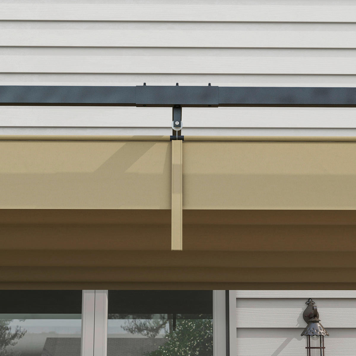 Outsunny Pergola khaki Polyester B/H/L: ca. 213x221x298 cm Pergola - khaki (298,00/213,00/221,00cm) - Outsunny