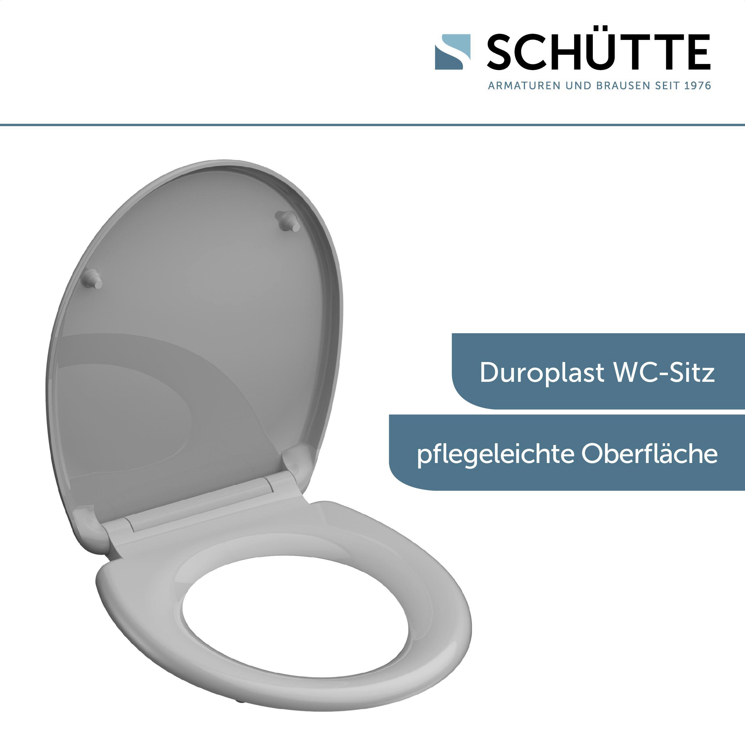 WC-Sitz GREY grau Duroplast B/H/T: ca. 37,5x5,5x45 cm GREY - grau (37,50/5,50/45,00cm) - SCHÜTTE