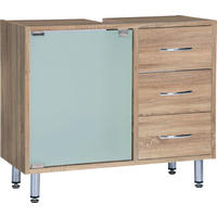 Waschbeckenunterschrank Lana Eiche Sonoma Nachbildung B/H/T: ca. 66x56x29 cm Lana - Eiche/weiß (66,00/56,00/29,00cm)