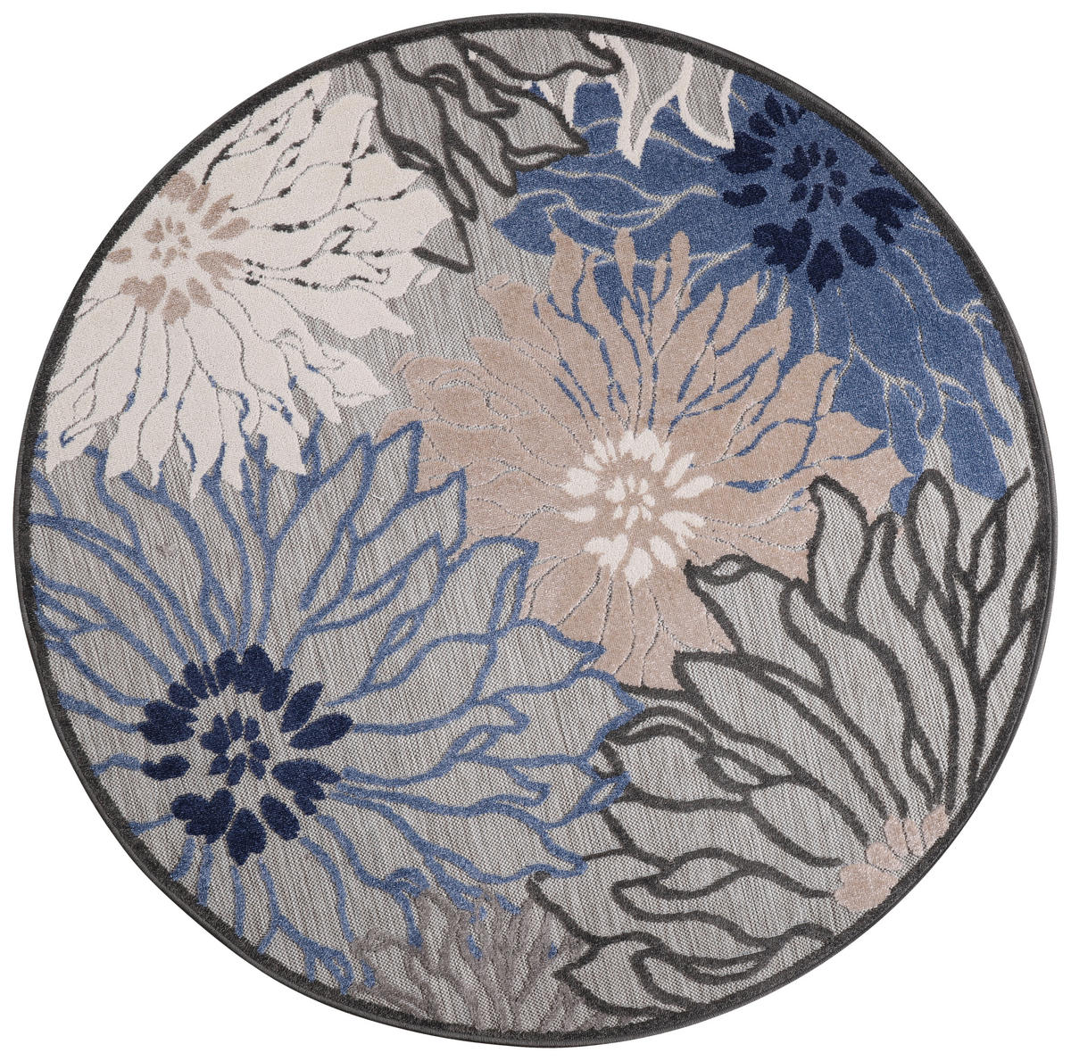 Sanat Outdoorteppich FLORAL grau B/L: ca. 200x200 cm FLORAL - grau (200,00/200,00cm) - Sanat
