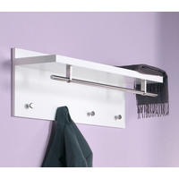 Wandgarderobe  weiß Hochglanz B/H/T: ca. 75x26x30 cm Pablo_3_Wandgarderobe - weiß (75,00/26,00/30,00cm)