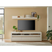 TV-Lowboard Chester weiß matt Eiche Evoke Coast Nachbildung B/H/T: ca. 217x63x42 cm Chester - Eiche/weiß (217,00/63,00/42,00cm)