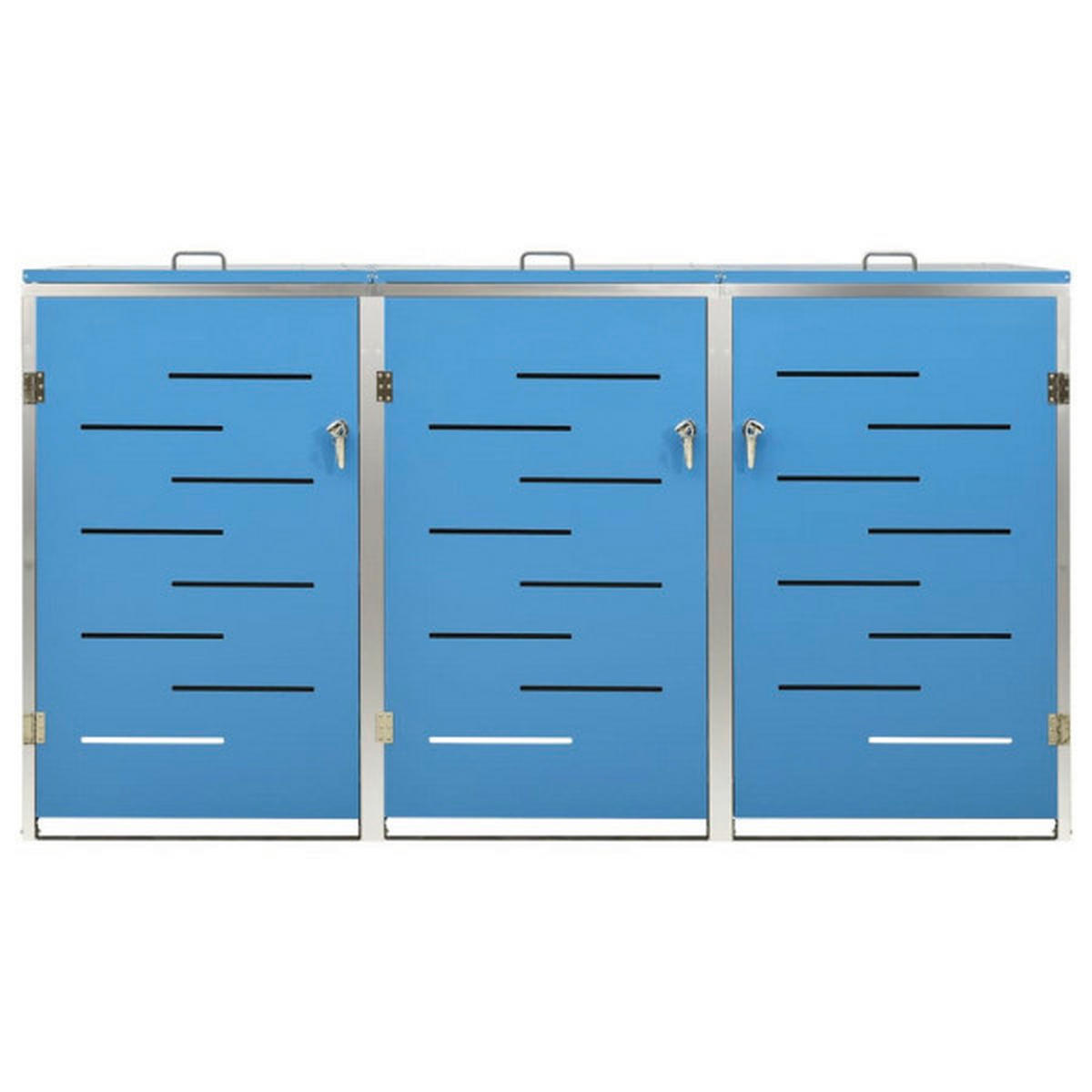VidaXL Mülltonnenbox blau B/H/T: ca. 207x112,5x77,5 cm Mülltonnenbox - blau (207,00/112,50/77,50cm) - VidaXL