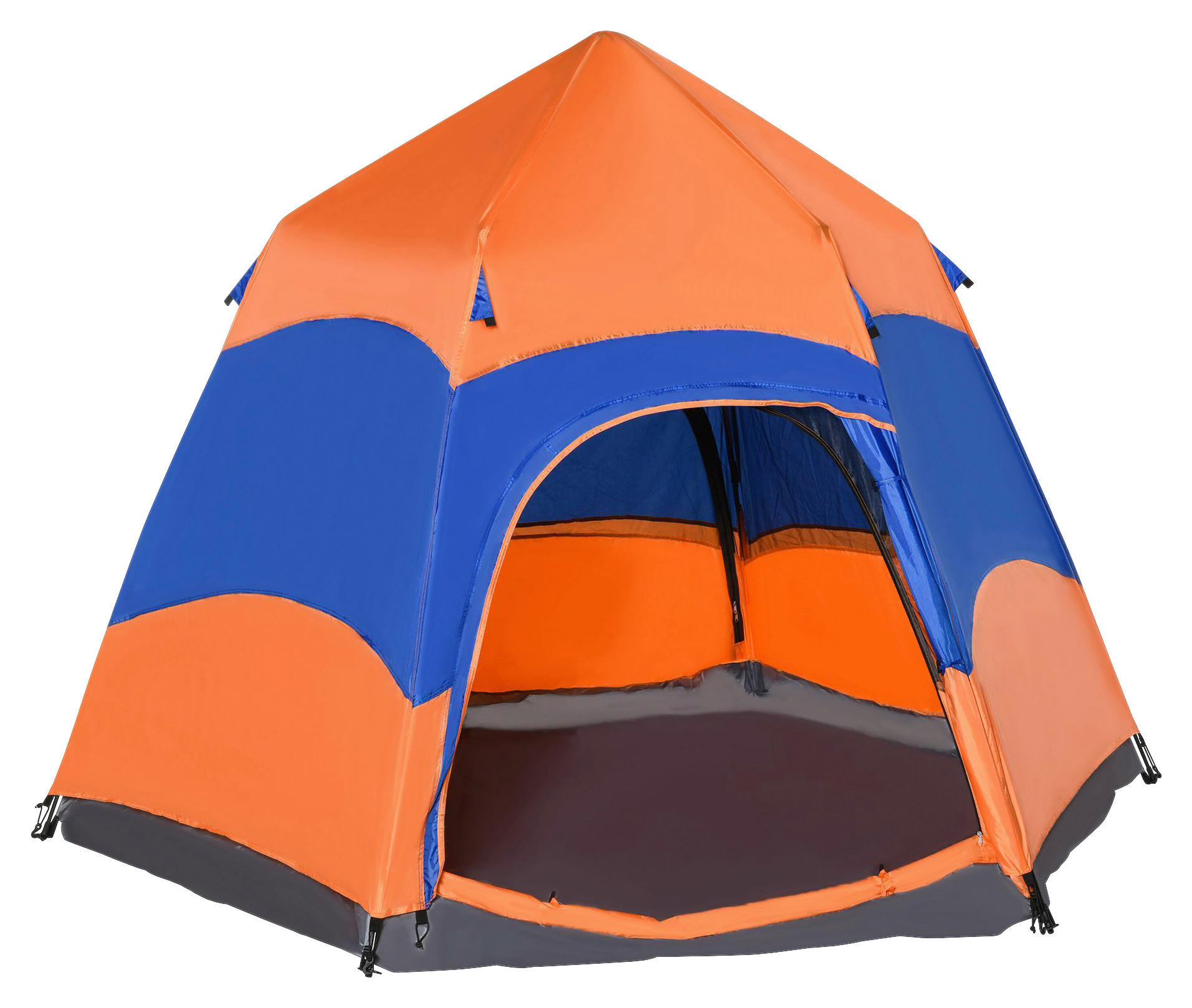 Outsunny Doppelwandzelt orange Polyester-Mischgewebe B/H/L: ca. 280x170x280 cm Doppelwandzelt - orange/blau (280,00/280,00/170,00cm) - Outsunny