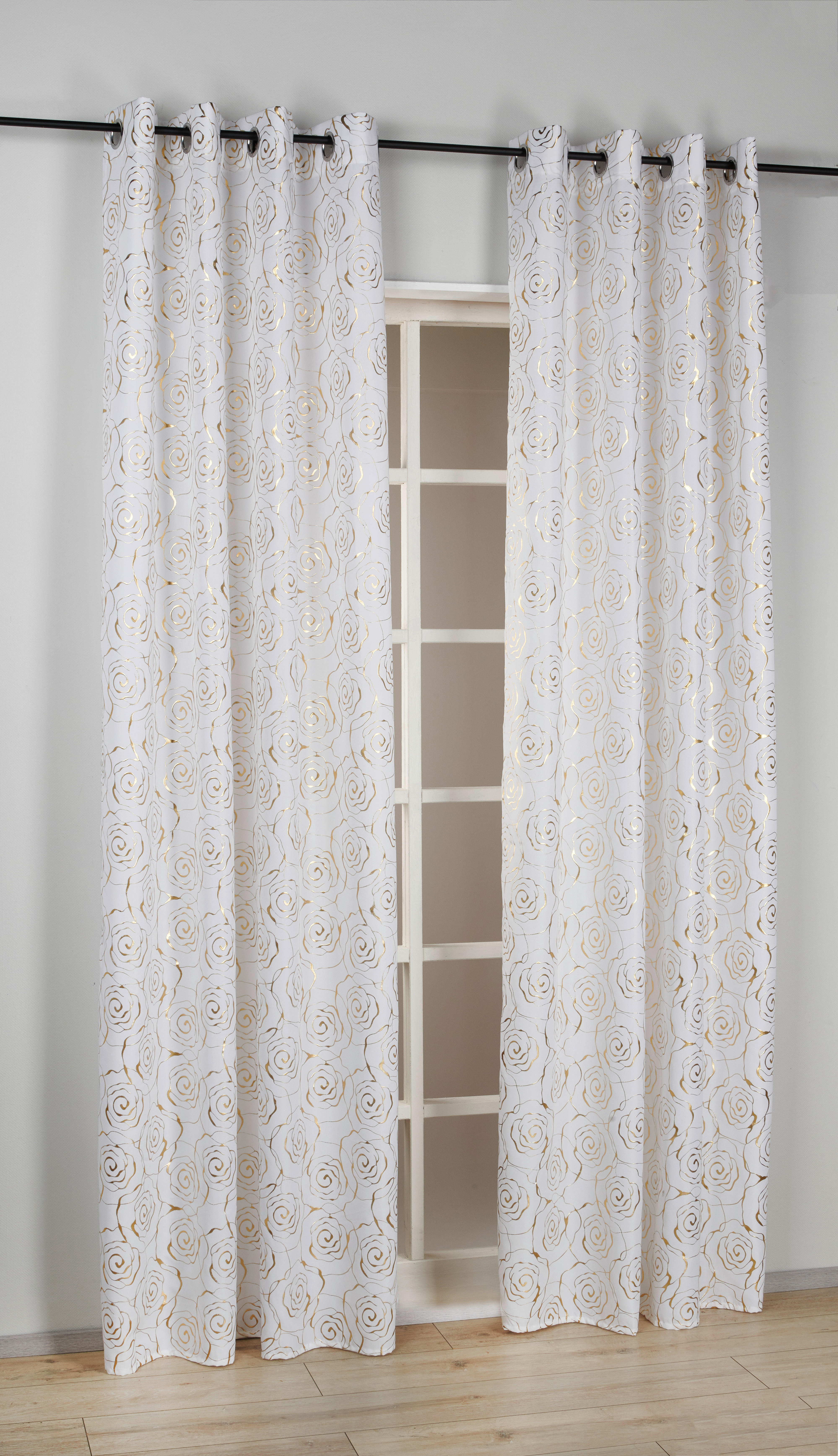 silver edition Ösenvorhang Glamour weiß B/L: ca. 135x245 cm Glamour - weiß (135,00/245,00cm) - silver edition