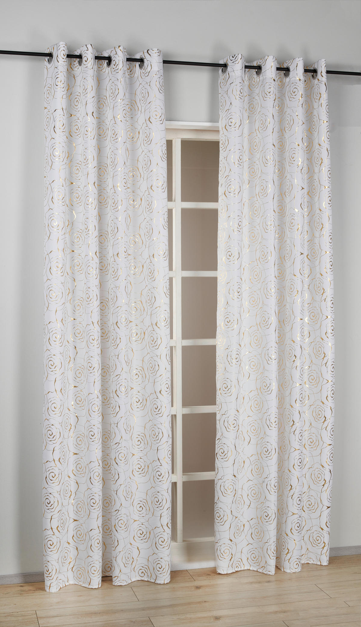 silver edition Ösenvorhang Glamour weiß B/L: ca. 135x245 cm Glamour - weiß (135,00/245,00cm) - silver edition