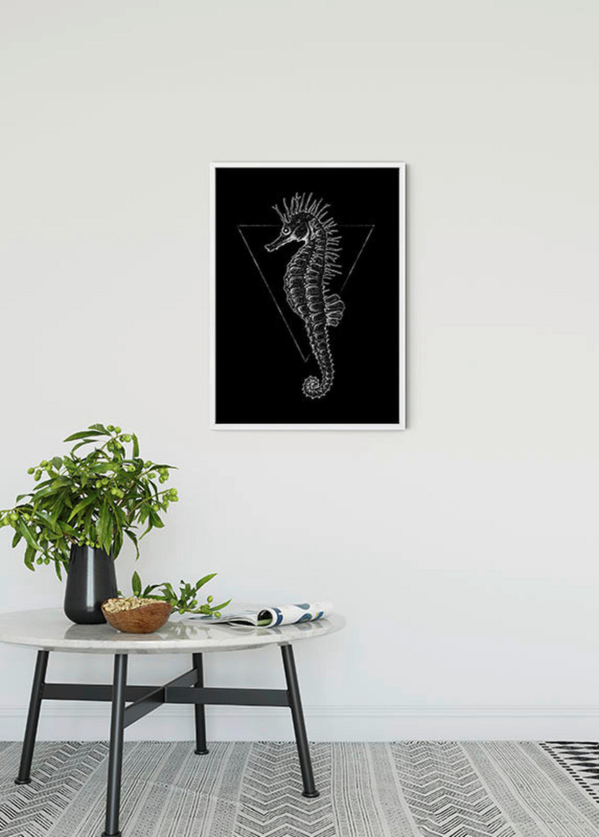 Komar Poster Sea Horse Black Tiere B/L: ca. 50x70 cm Sea Horse Black - (50,00/70,00cm) - Komar