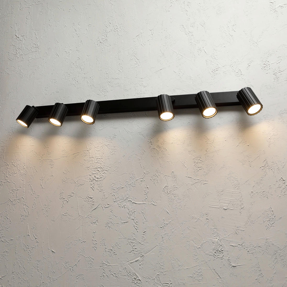 Lamkur Strahler schwarz Stahl B/H/L: ca. 6,5x16,5x117 cm 6 Brennstellen Prisma - schwarz (117,00/6,50/16,50cm) - Lamkur