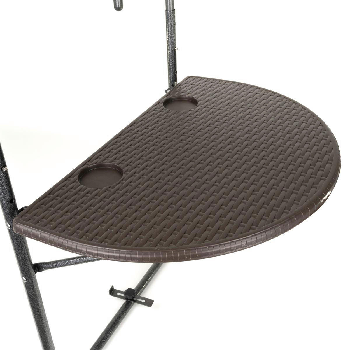 VCM Balkonhängetisch braun Polyrattan B/H/T: ca. 60x83x62 cm Balkon-Hängetisch - braun (60,00/83,00/62,00cm) - VCM
