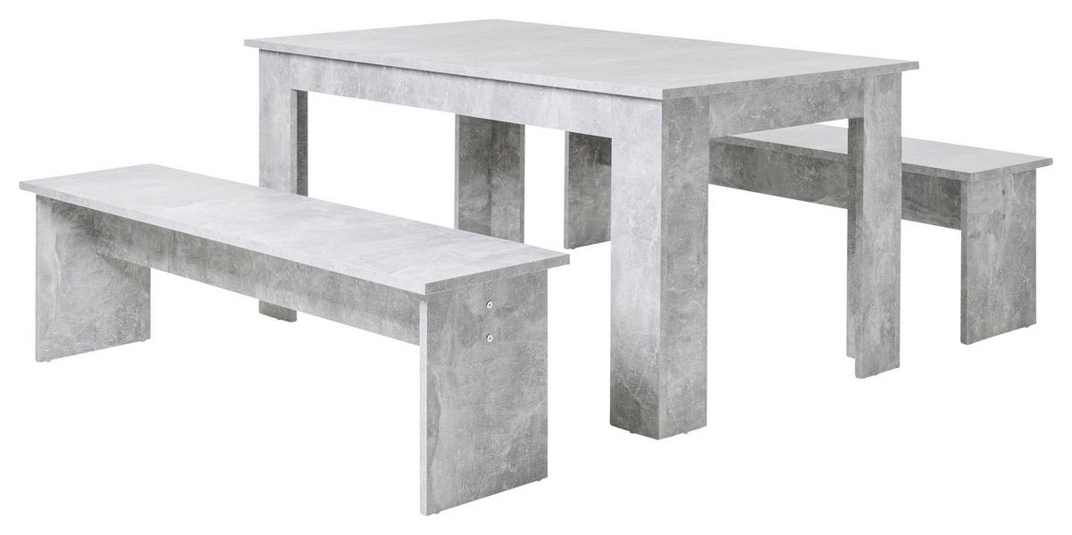 Tischgruppe München Beton Optik Spanplatte B/H/T: ca. 140x75x80 cm München - (140,00/75,00/80,00cm)