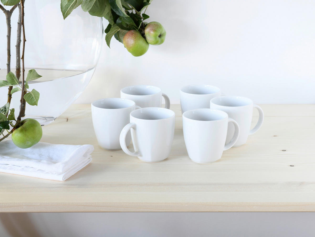 CreaTable Kaffeebecher Victoria weiß Porzellan 6 tlg. Victoria - weiß (0,00cm) - CreaTable