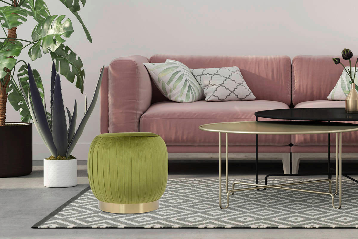 360 Living Hocker Lilje 101 Pistazie H/D: ca. 42x43 cm Lilje 101 - Pistazie (43,00/42,00cm) - 360 Living