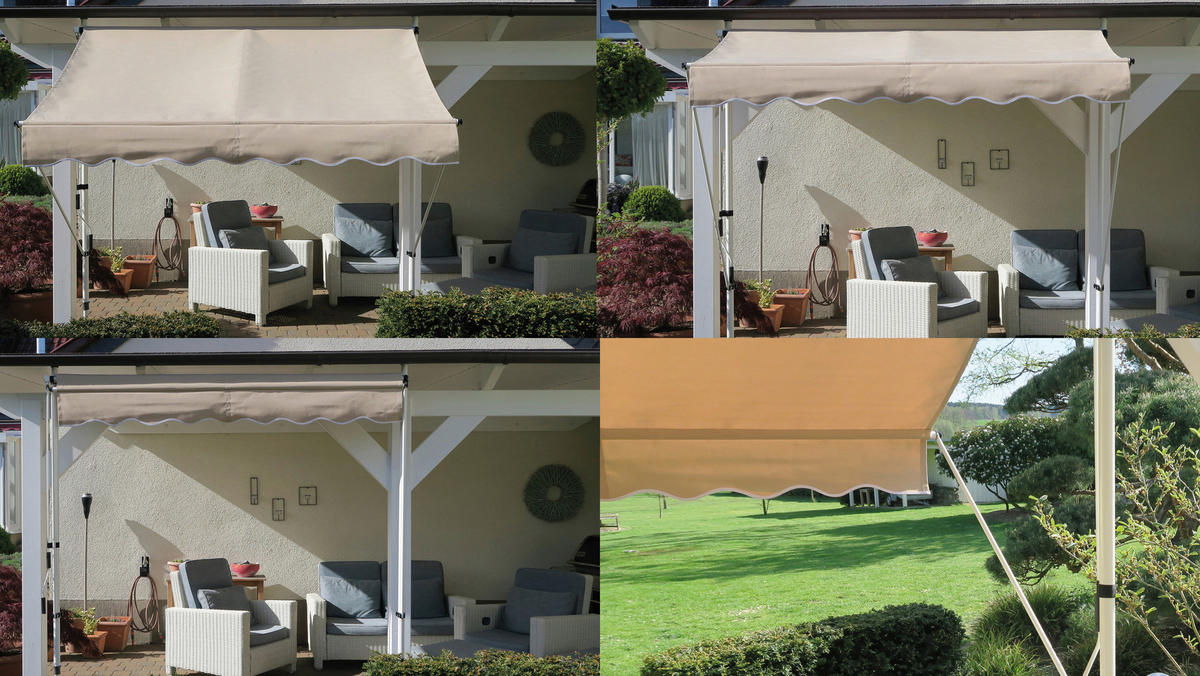 Klemm-Markise Ontario sandbeige B/L: ca. 205x130 cm Ontario - sandbeige (205,00/130,00cm) - Grasekamp