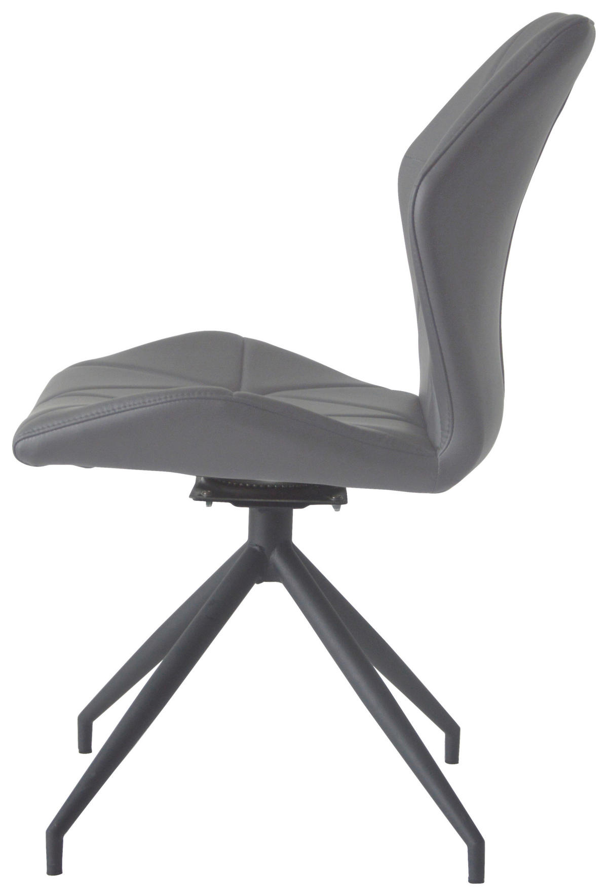 Stuhl IMKE  2er-Set grau schwarz Kunstleder Metall B/H/T: ca. 52x90,5x62 cm IMKE  2er-Set - schwarz/grau (52,00/90,50/62,00cm) - byLIVING