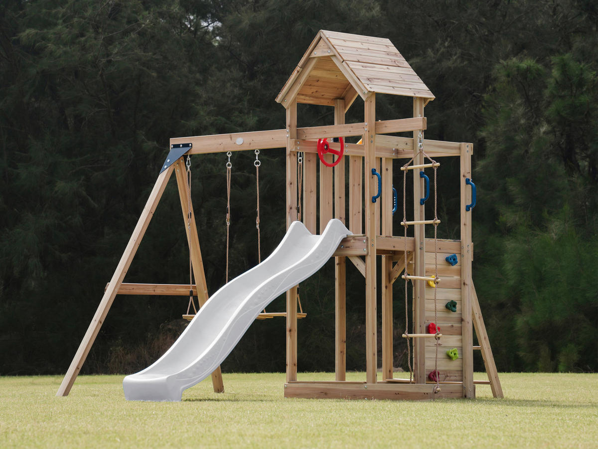 AXI Spielturm Moos braun B/H/L: ca. 342x267x375 cm Moos - braun/weiß (375,00/342,00/267,00cm) - AXI