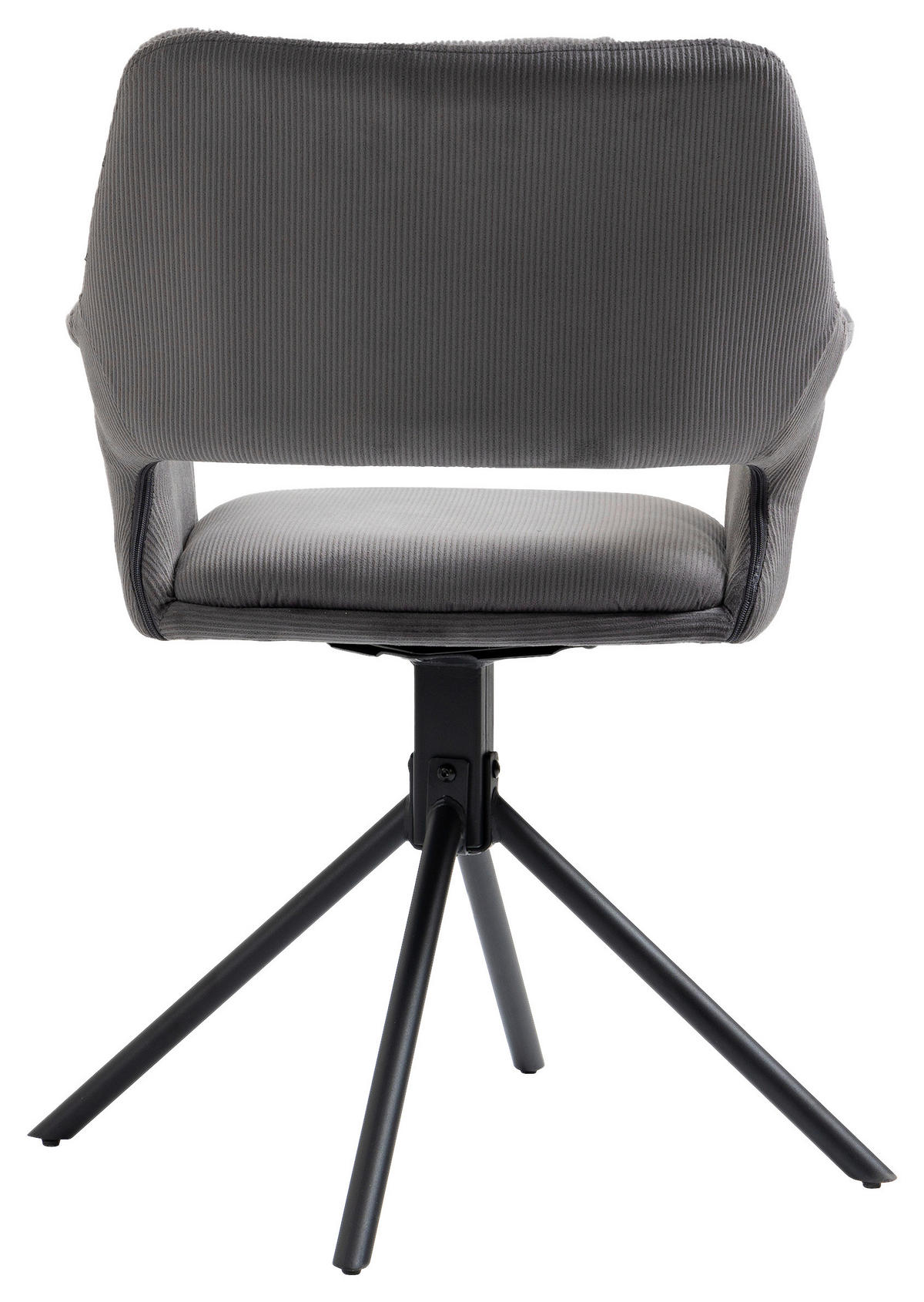 Stuhl ELEONORE 2er-Set grau schwarz Stoff Metall B/H/T: ca. 57x84x61 cm ELEONORE 2er-Set - schwarz/grau (57,00/84,00/61,00cm) - byLIVING