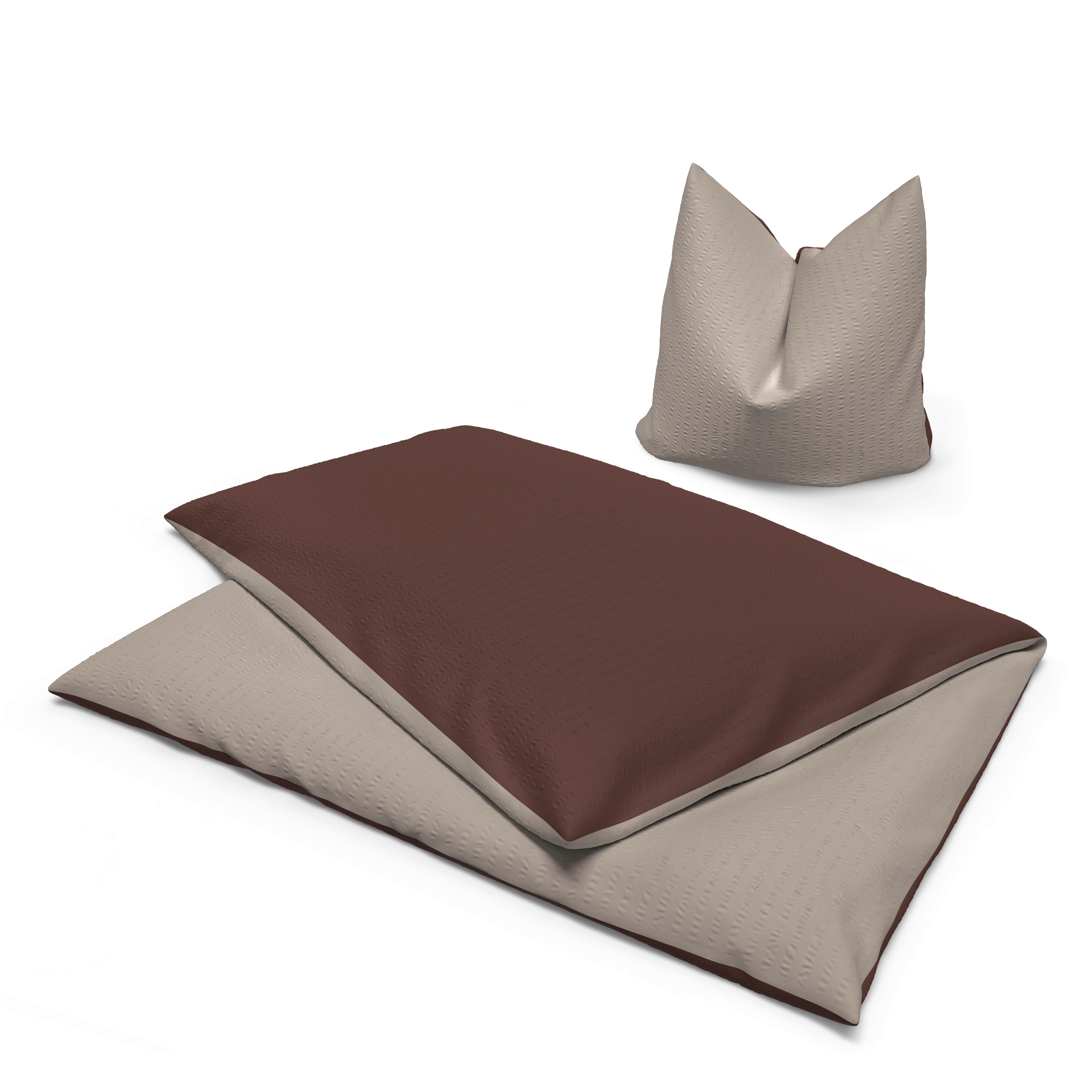 Microfaser Wende Bettwäsche Seersucker Wendebettwäsche-Seersucker br/tau - braun/taupe (135,00/200,00cm)