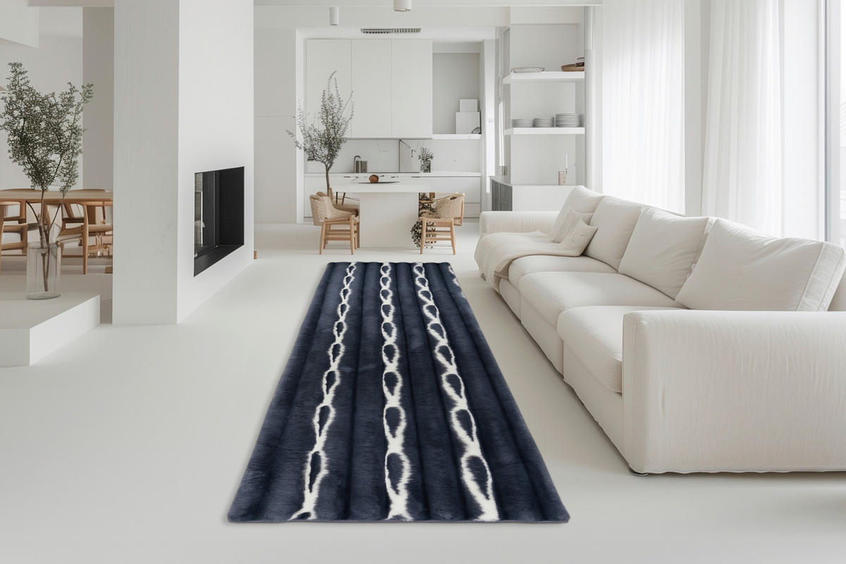 Obsession Teppich Whispering Waves blau B/L: ca. 80x300 cm Whispering Waves - blau (80,00/300,00cm) - Obsession