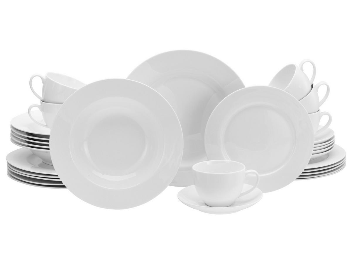 CreaTable Kombiservice Fleur Royal cremeweiß Porzellan 30 tlg. Fleur Royal - cremeweiß - CreaTable