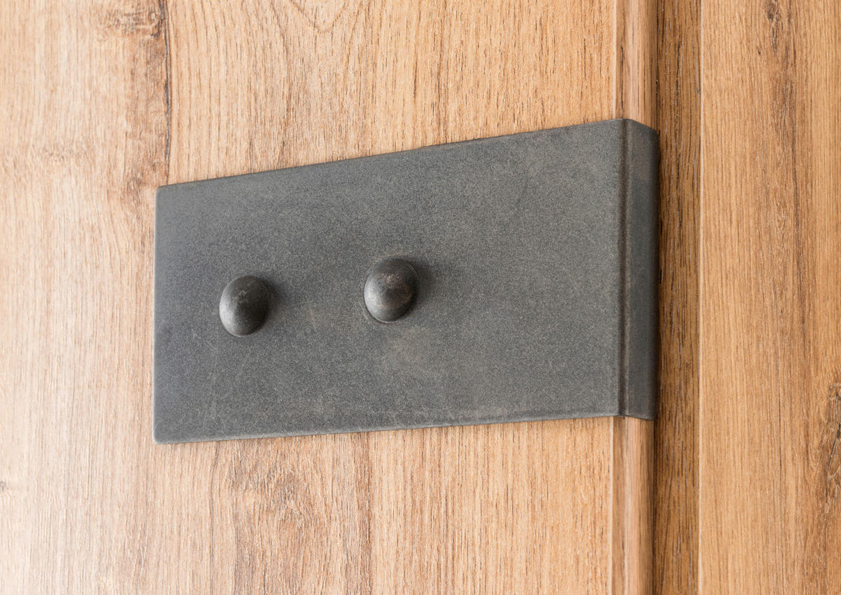 Schwebetürenschrank Liverpool Eiche Plankeneiche Nachbildung B/H/T: ca. 135x198x64 cm Liverpool - Eiche/Graphit (135,00/198,00/64,00cm)