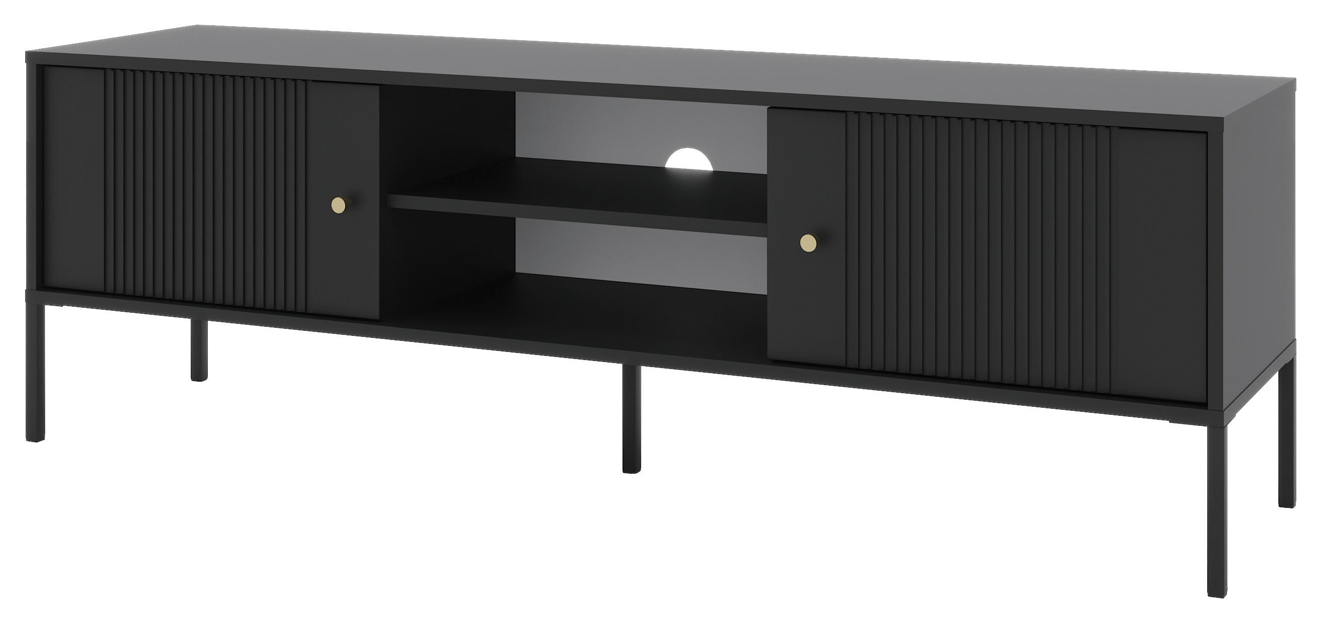 TV-Lowboard ISEO schwarz matt B/H/T: ca. 154,5x50,5x39 cm ISEO - schwarz (154,50/50,50/39,00cm) - WIPMEB