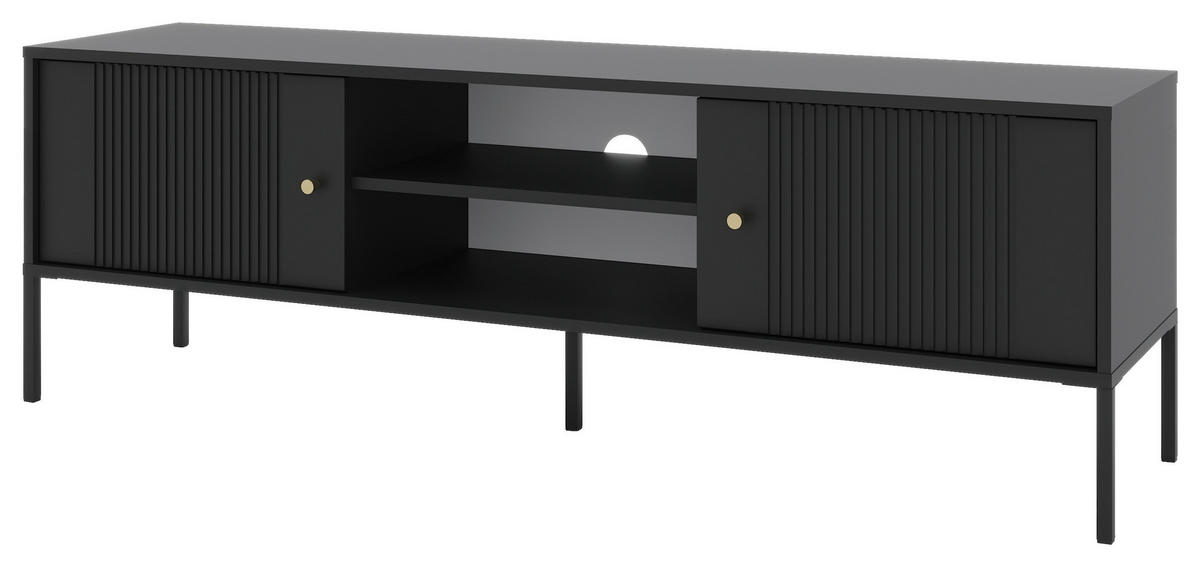 TV-Lowboard ISEO schwarz matt B/H/T: ca. 154,5x50,5x39 cm ISEO - schwarz (154,50/50,50/39,00cm) - WIPMEB
