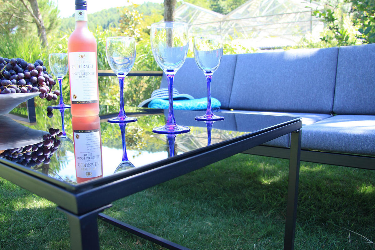 Acamp Loungeset Space anthrazit Stahl Space - anthrazit/teak - Acamp
