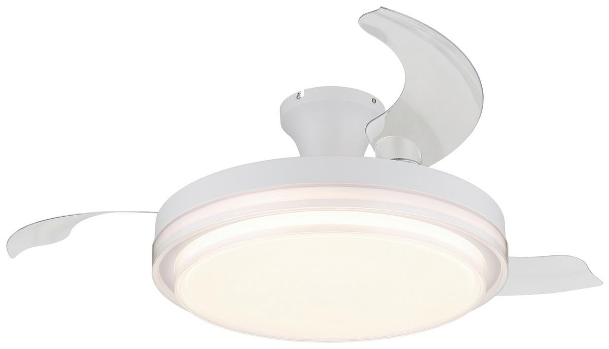 GLOBO LED-Deckenventilator weiß Opal klar H/D: ca. 27,5x106,6 cm max. 40 W BELIZ - klar/weiß (106,60/27,50cm) - GLOBO