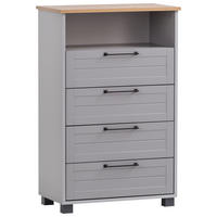 Midischrank Jelda platin grau Eiche Landhaus Nachbildung B/H/T: ca. 62,4x102x34,1 cm Jelda - Eiche/platin (62,40/102,00/34,10cm) - Möbelpartner
