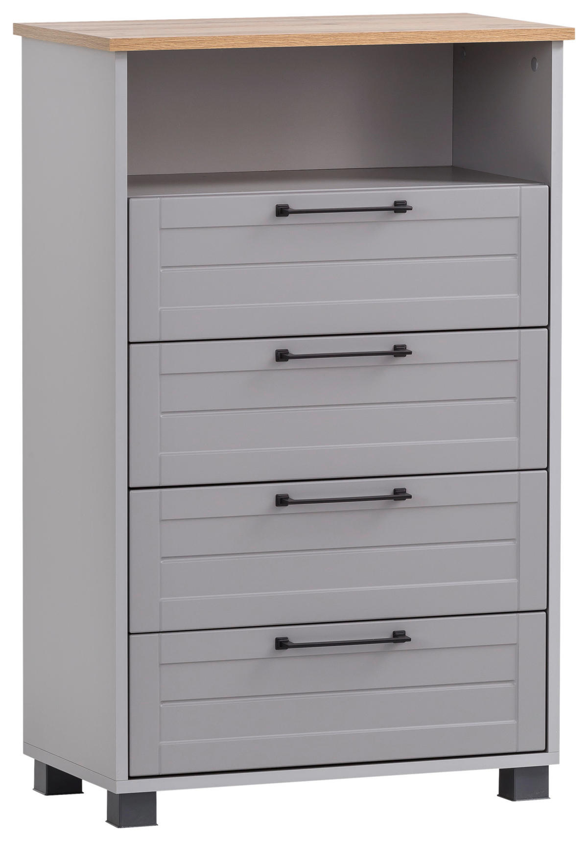 Midischrank Jelda platin grau Eiche Landhaus Nachbildung B/H/T: ca. 62,4x102x34,1 cm Jelda - Eiche/platin (62,40/102,00/34,10cm) - Möbelpartner