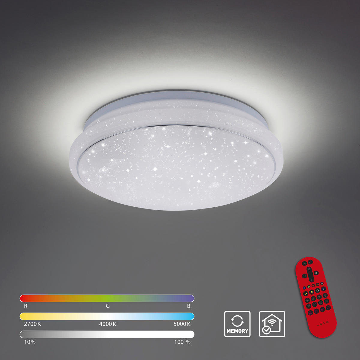 Just Light LED-Deckenleuchte JUPI 14742-16 weiß Kunststoff H/D: ca. 8,5x35 cm 1 Brennstellen LOLAsmart-JUPI - weiß (35,00/8,50cm) - Just Light