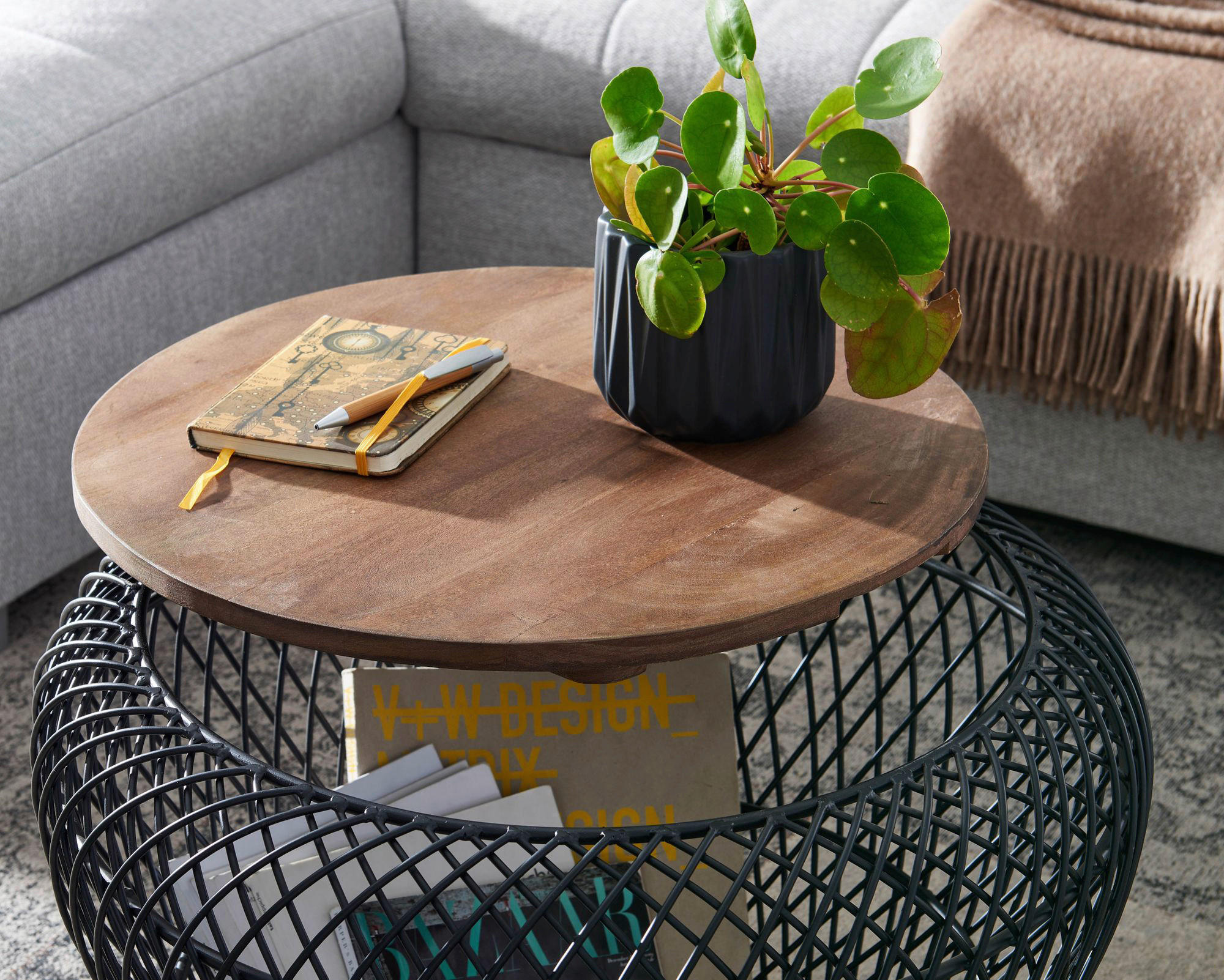 Couchtisch schwarz B/H/T: ca. 60x45x60 cm Couchtisch - schwarz (60,00/45,00/60,00cm) - Wohnling