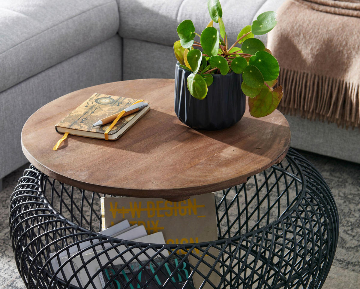 Couchtisch schwarz B/H/T: ca. 60x45x60 cm Couchtisch - schwarz (60,00/45,00/60,00cm) - Wohnling