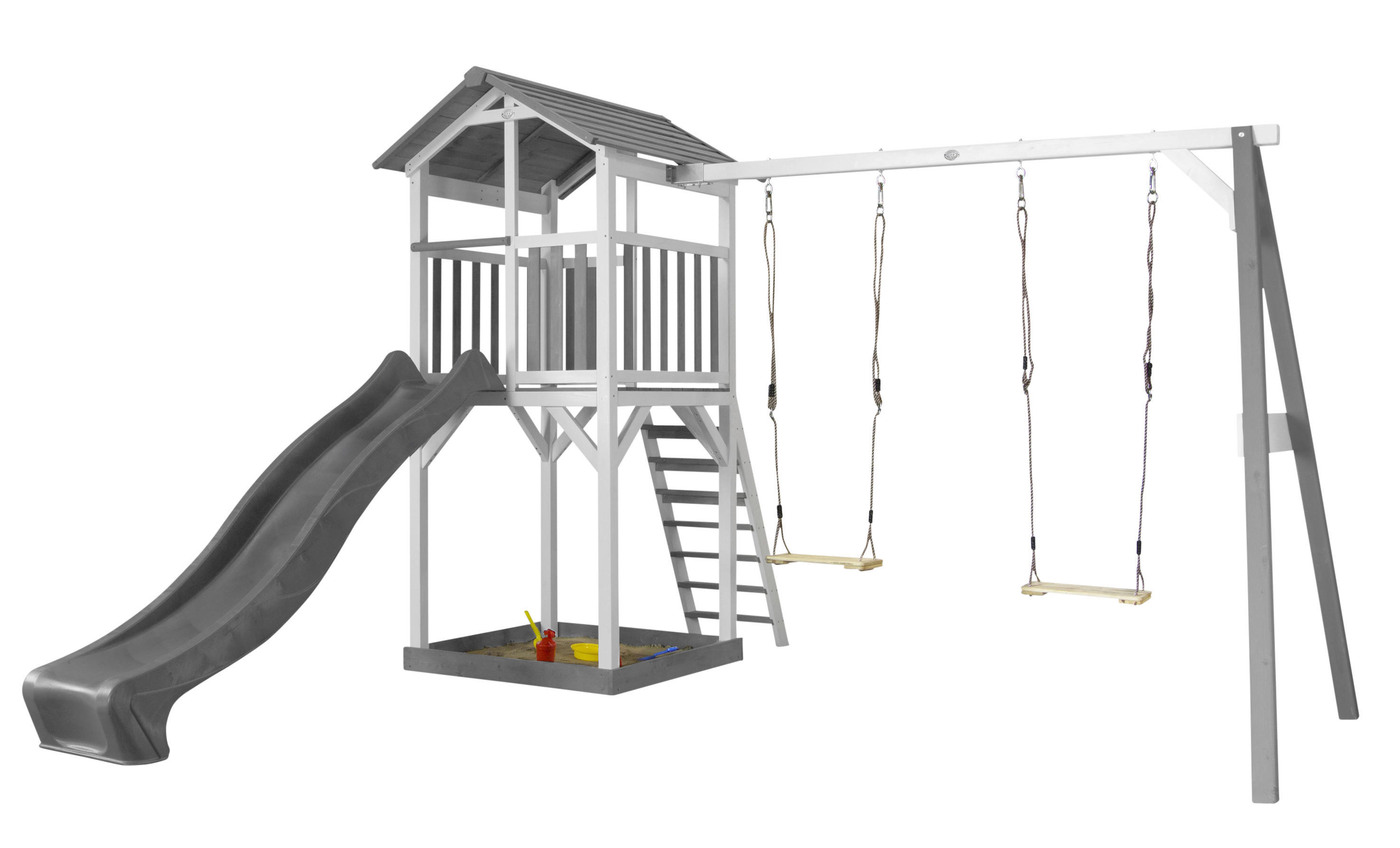 AXI Spielturm Beach Tower grau B/H/T: ca. 356,6x241,9x349 cm Beach Tower - weiß/grau (356,60/241,90/349,00cm) - AXI