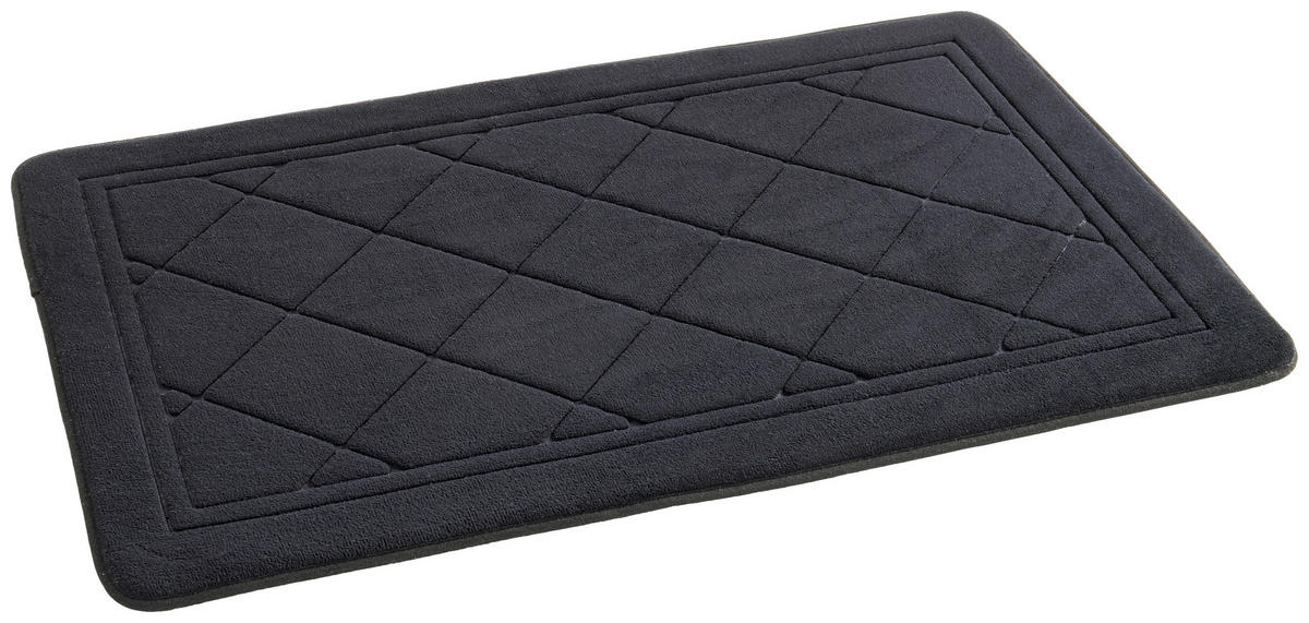 POCOline Badematte Badematte_Karo 60x100cm schwarz - schwarz (60,00/100,00cm) - POCOline