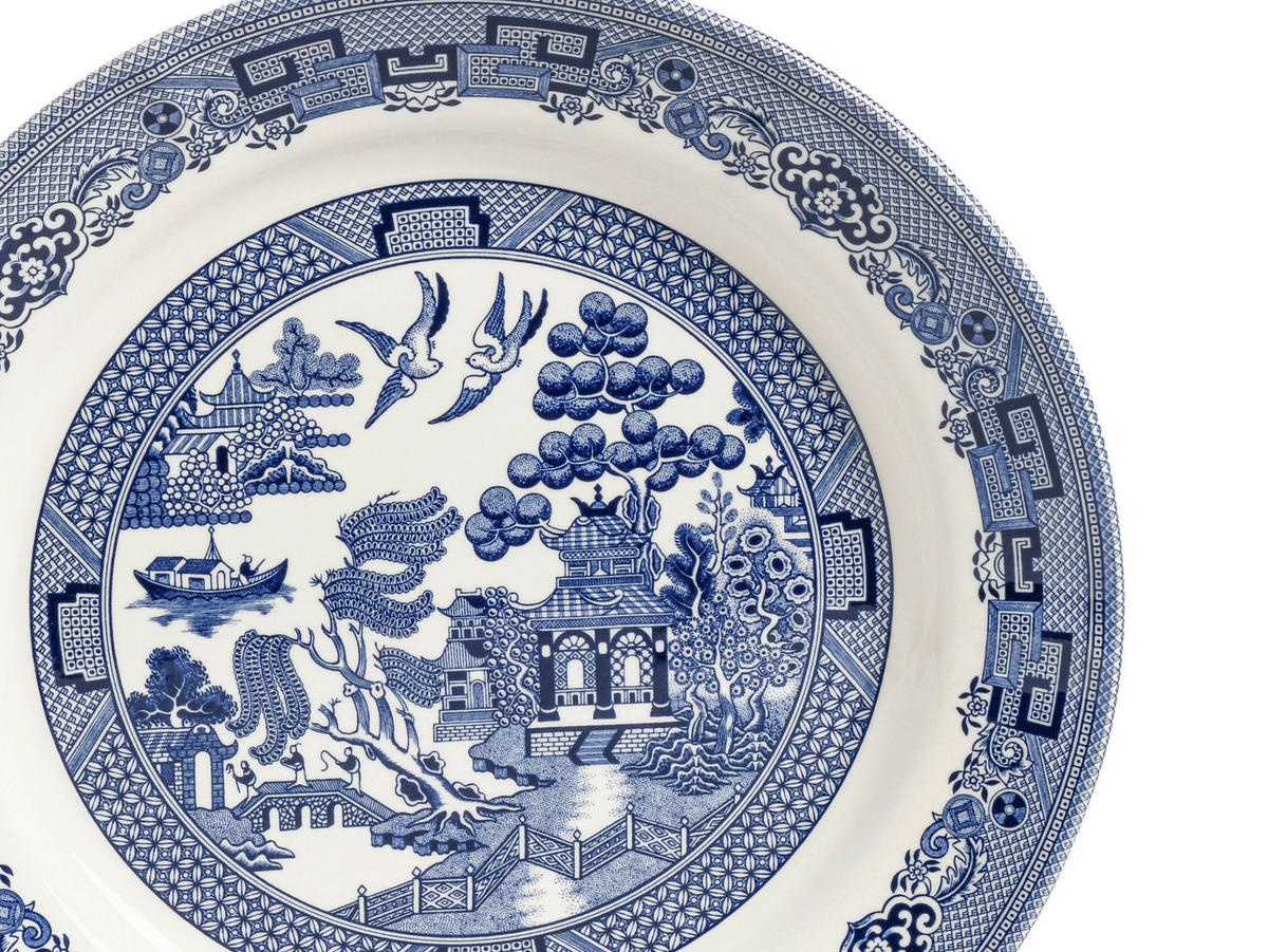 CreaTable Tafelservice China Town blau Steingut 18 tlg. China Town - blau (31,00/30,00/32,00cm) - CreaTable