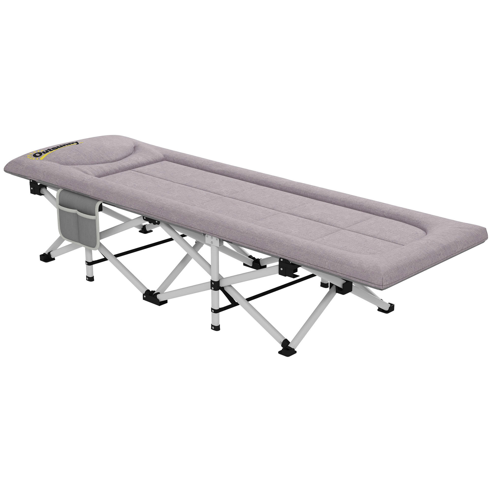 Outsunny Feldbett B/H/L: ca. 65x42x200 cm Feldbett - grau (200,00/65,00/42,00cm) - Outsunny