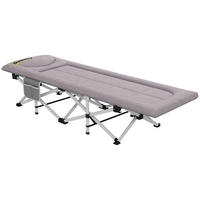 Outsunny Feldbett B/H/L: ca. 65x42x200 cm Feldbett - grau (200,00/65,00/42,00cm) - Outsunny