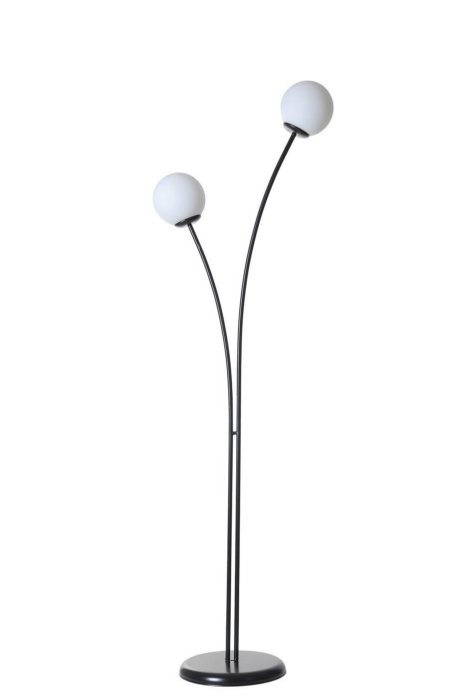 Opviq Stehleuchte schwarz weiß Metall Glas B/H/L: ca. 30x165x50 cm E27 1 Brennstellen Stehleuchte_8817-4 - weiß/schwarz (50,00/30,00/165,00cm) - Opviq