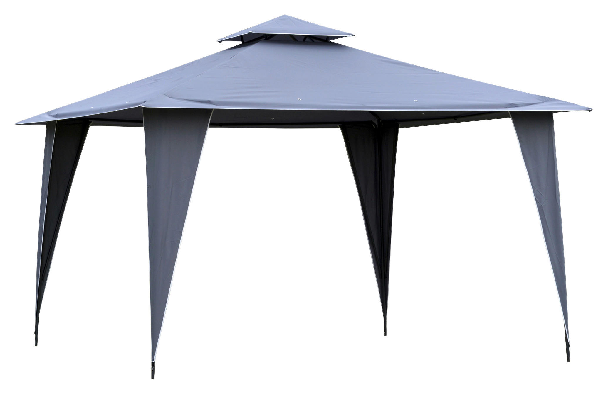 Outsunny Pavillon grau Metall B/H/L: ca. 345x268x345 cm Pavillon - grau (345,00/345,00/268,00cm) - Outsunny