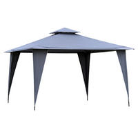 Outsunny Pavillon grau Metall B/H/L: ca. 345x268x345 cm Pavillon - grau (345,00/345,00/268,00cm) - Outsunny