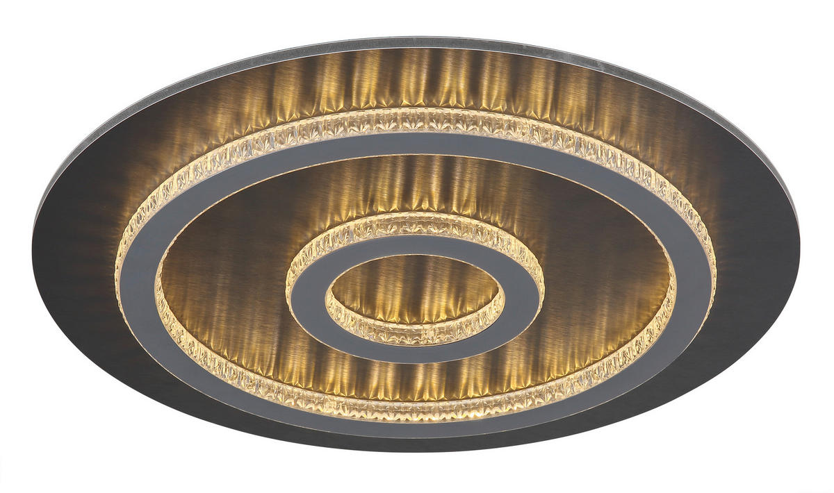 GLOBO LED-Deckenleuchte mattschwarz anthrazit hellgrau Kunststoff Metall H/D: ca. 5,5x45 cm 1 Brennstellen JAYDEN - hellgrau/mattschwarz (45,00/5,50cm) - GLOBO