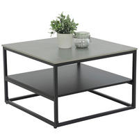 Couchtisch Hugo steingrau Marmor Optik B/H/T: ca. 70x40x70 cm Hugo - schwarz/steingrau (70,00/40,00/70,00cm)