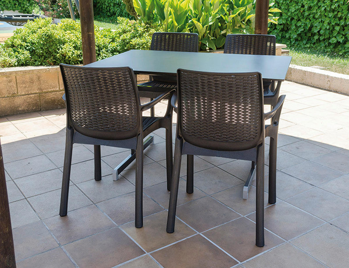 Alco Säulenesstisch Gastro anthrazit Stahl B/H/L: ca. 120x74x80 cm Gastro - anthrazit (80,00/120,00/74,00cm) - Alco