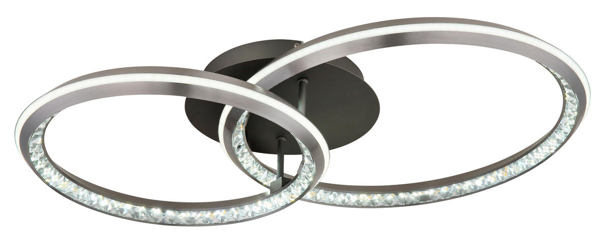 GLOBO LED-Deckenleuchte grau Metall Aluminium B/H/L: ca. 50x14,5x75 cm 1 Brennstellen ALAINA - grau (75,00/50,00/14,50cm) - GLOBO