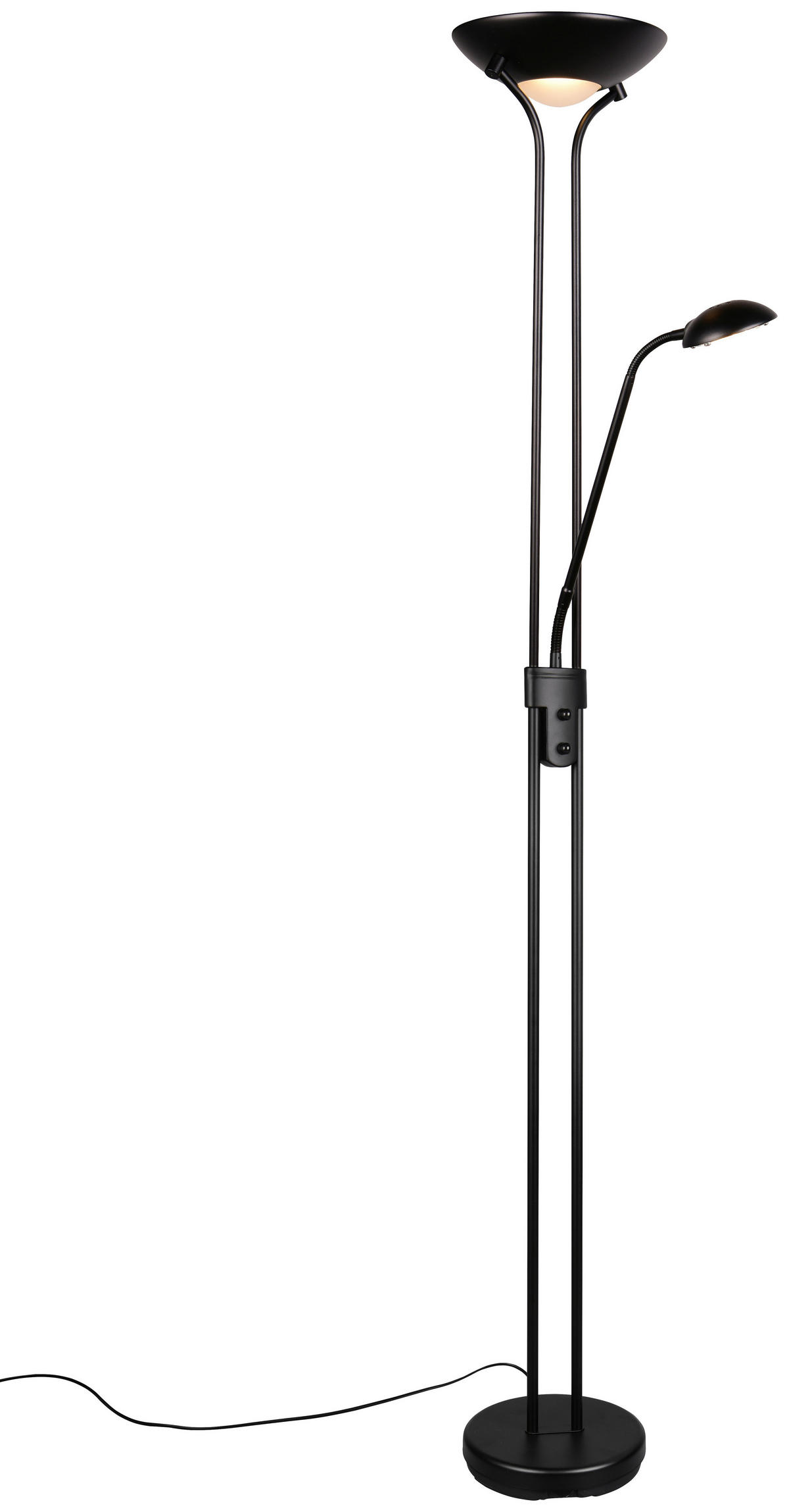 Reality LED-Stehleuchte Spock R42292132 schwarz Metall Glas H/D: ca. 180x25 cm 2 Brennstellen Spock - schwarz (25,00/180,00cm) - Reality