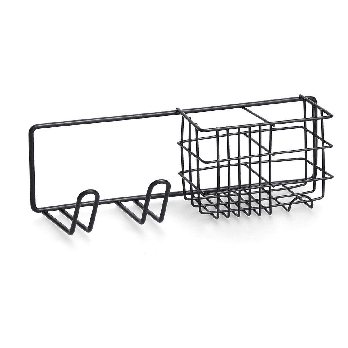 Badregal schwarz Metall B/H/L: ca. 10x9x27 cm Badregal - schwarz (27,00/10,00/9,00cm) - Zeller